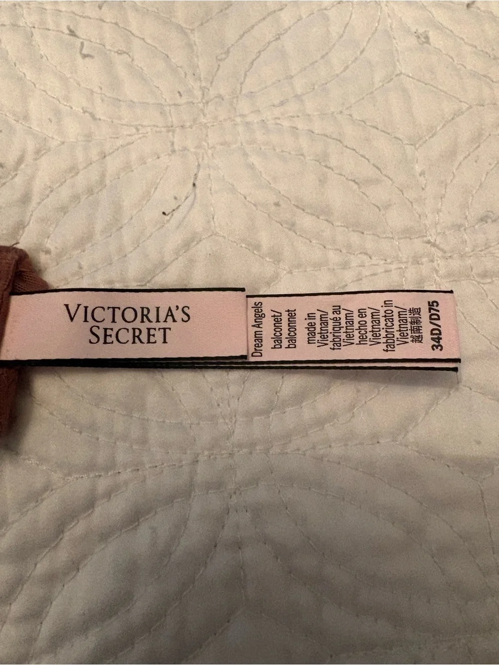 NWOT Victoria’s Secret Dream Angels Sheer Mauve Underwire Balconette Bra 34D
